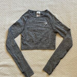 Gymshark Charcoal Long Sleeve Crop Top
